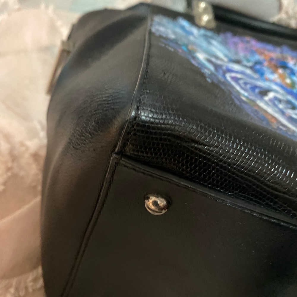 Custom Painted Authentic Givenchy Croci Satchel - image 7